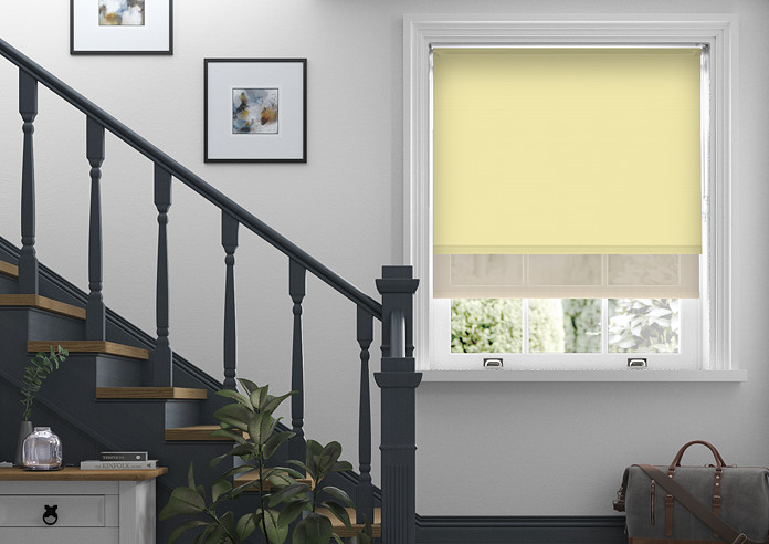 Rimini (Blackout), Sand & Optima Linen - Double Roller Blind - Image 3